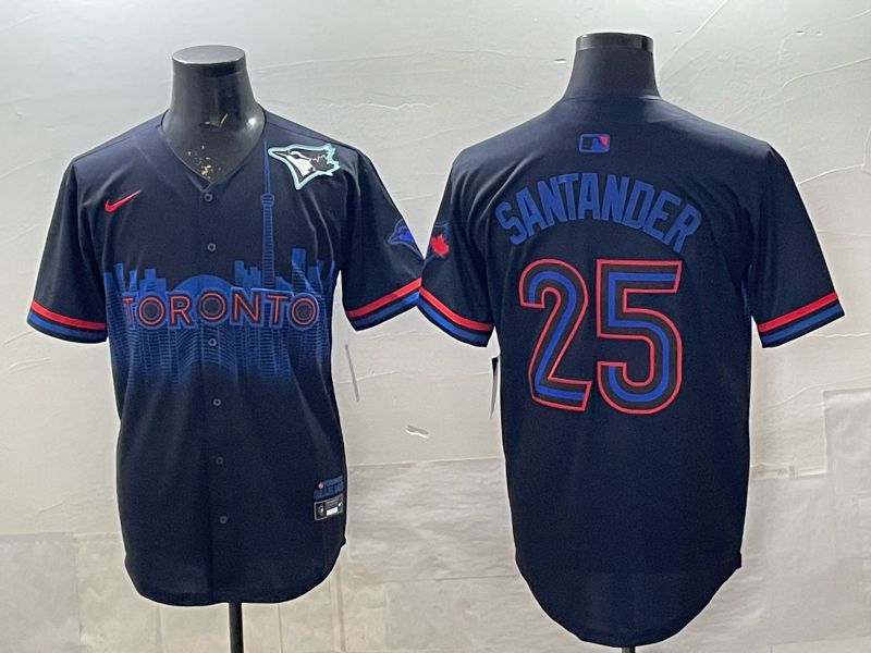 Men 2025 Nike Toronto Blue Jays #25 Santander black Game MLB Jersey 02
